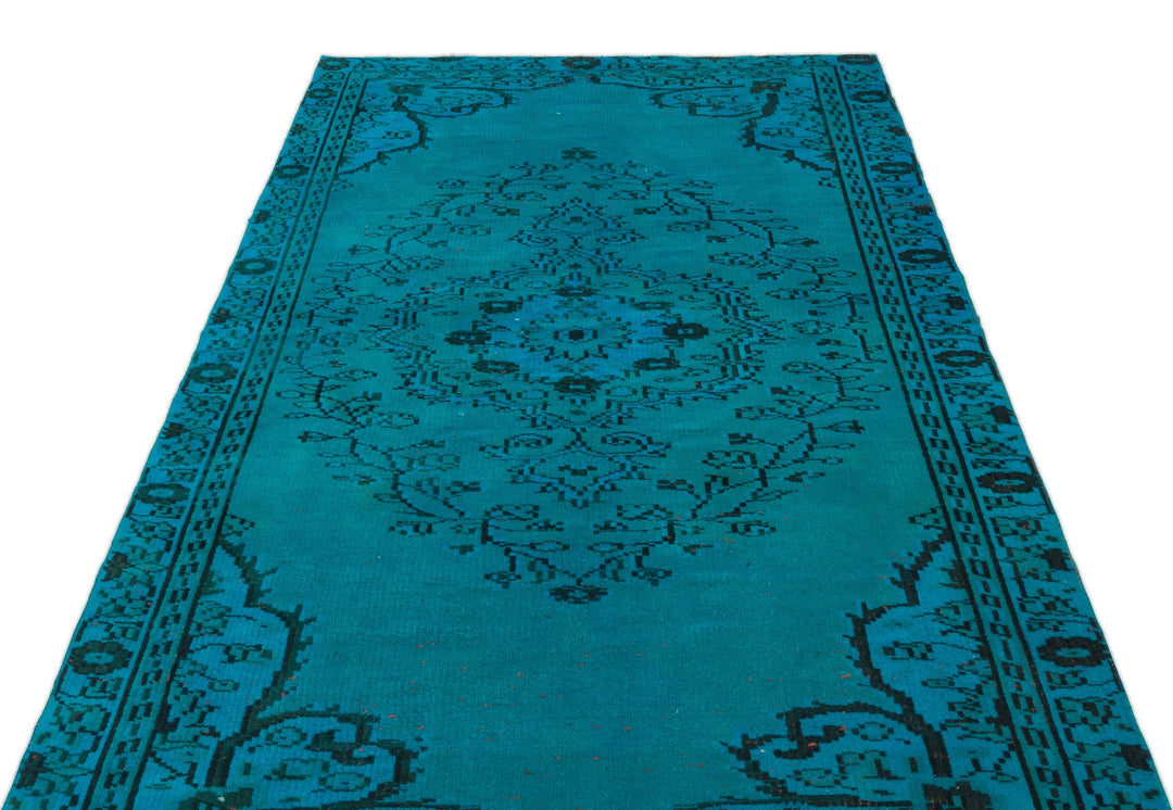 Athens Turquoise Tumbled Wool Hand Woven Carpet 135 x 224