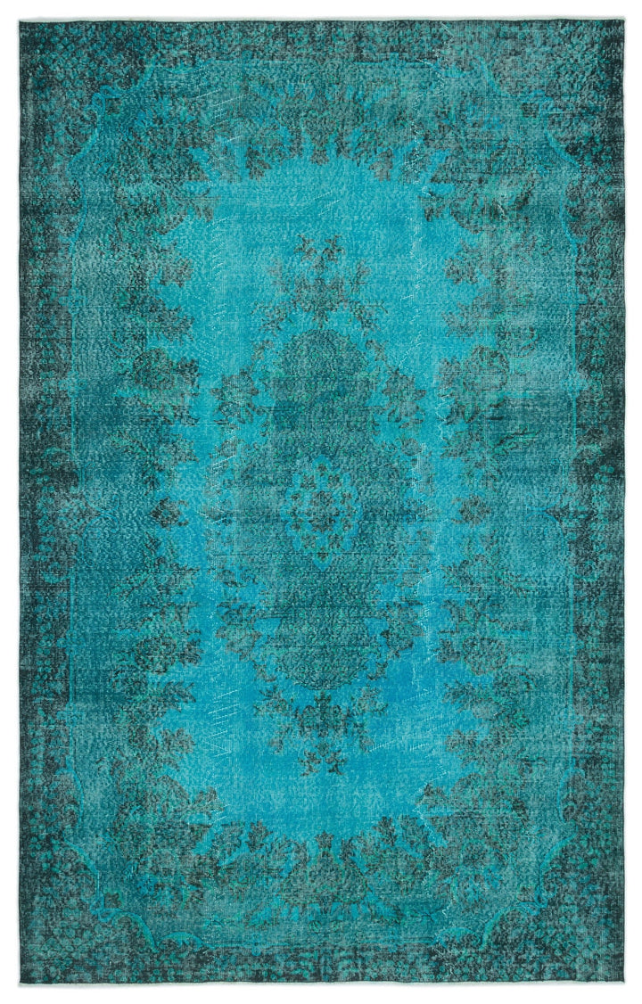 Athens Turquoise Tumbled Wool Hand Woven Carpet 203 x 328