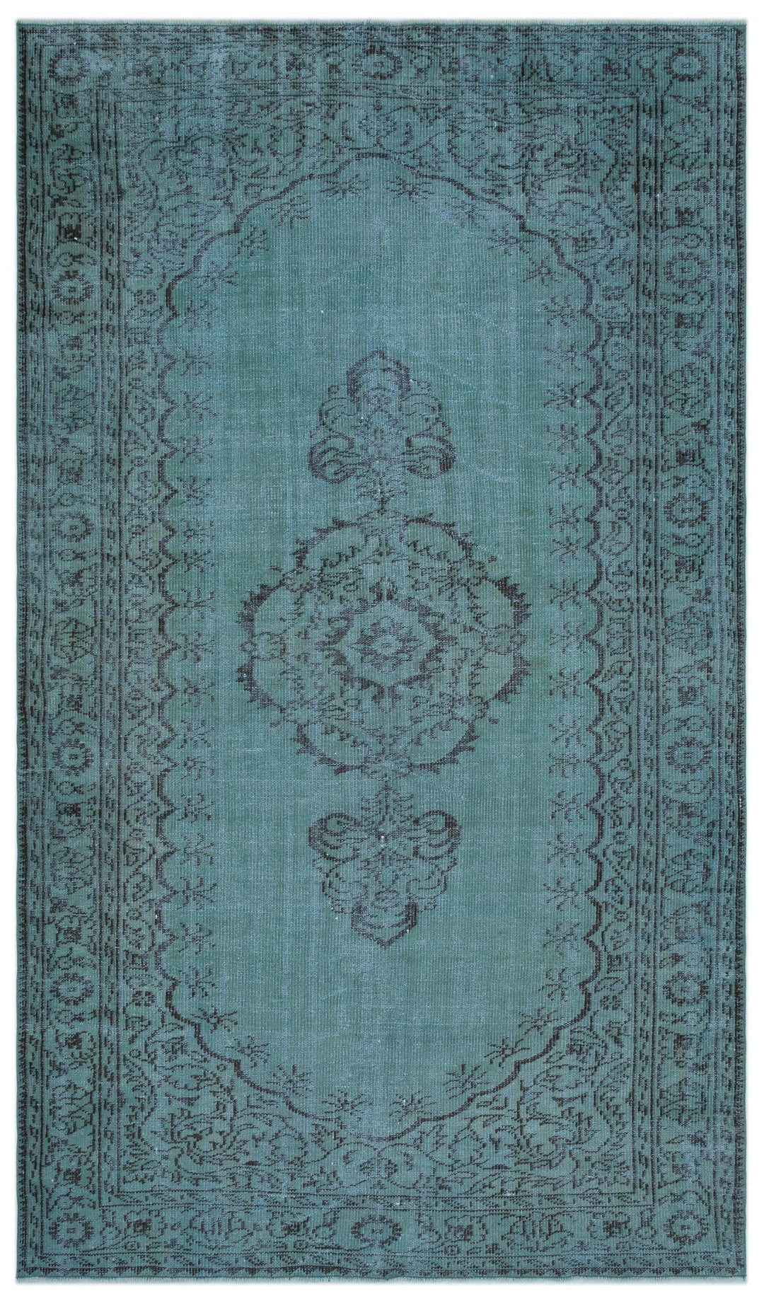 Athens Turquoise Tumbled Wool Hand Woven Rug 176 x 300