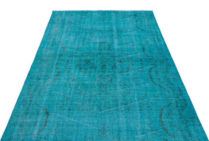 Athens Turquoise Tumbled Wool Hand Woven Carpet 158 x 255
