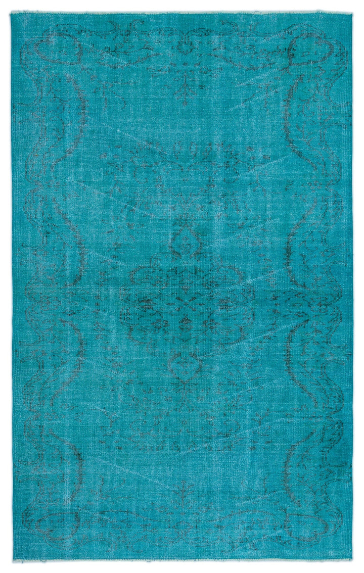 Athens Turquoise Tumbled Wool Hand Woven Carpet 158 x 255