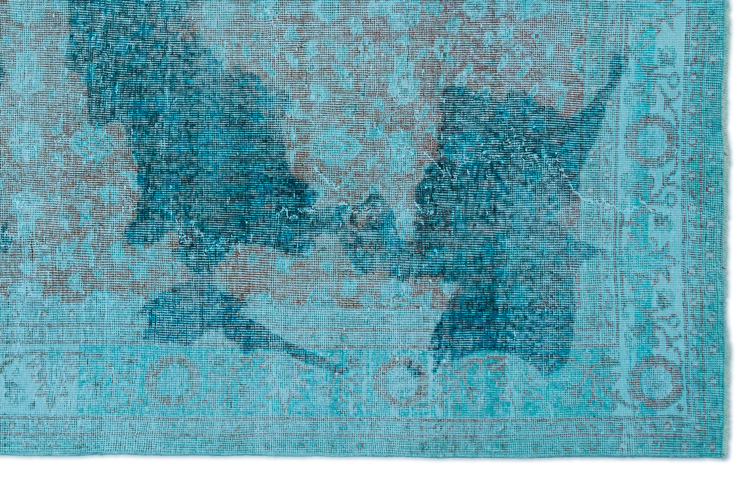 Athens Turquoise Tumbled Wool Hand Woven Carpet 185 x 290