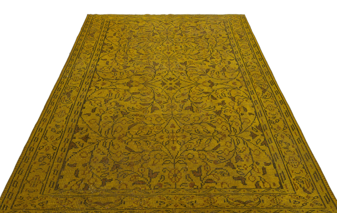 Athens Yellow Tumbled Wool Hand Woven Carpet 184 x 265