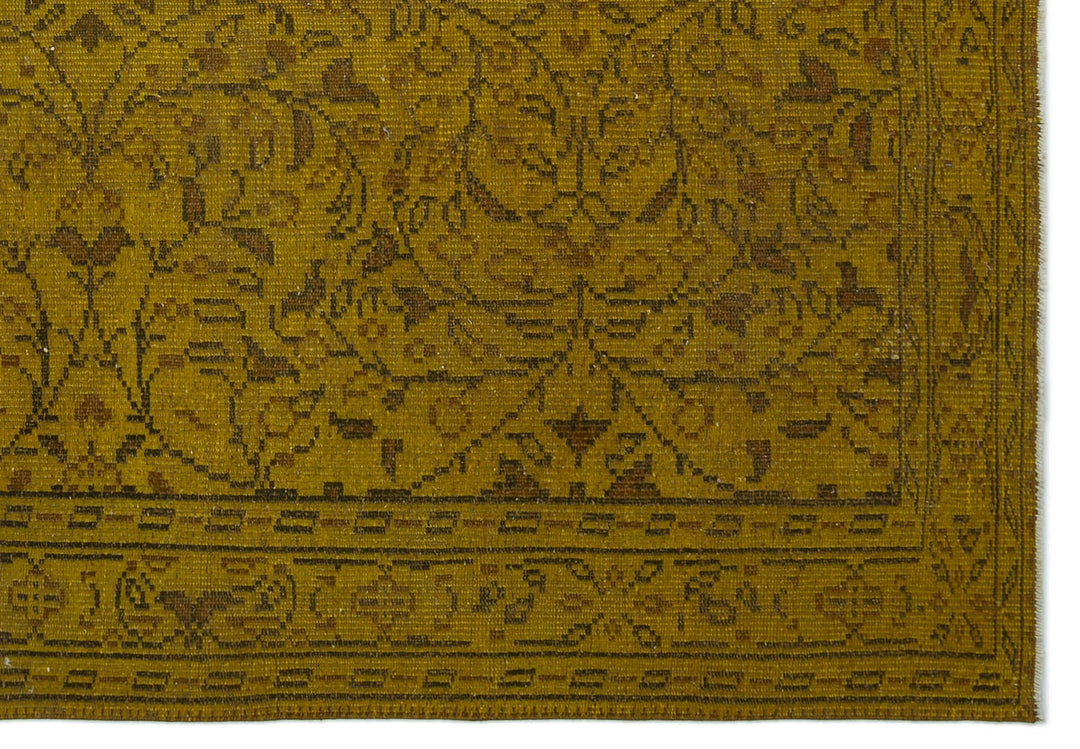 Athens Yellow Tumbled Wool Hand Woven Carpet 184 x 265