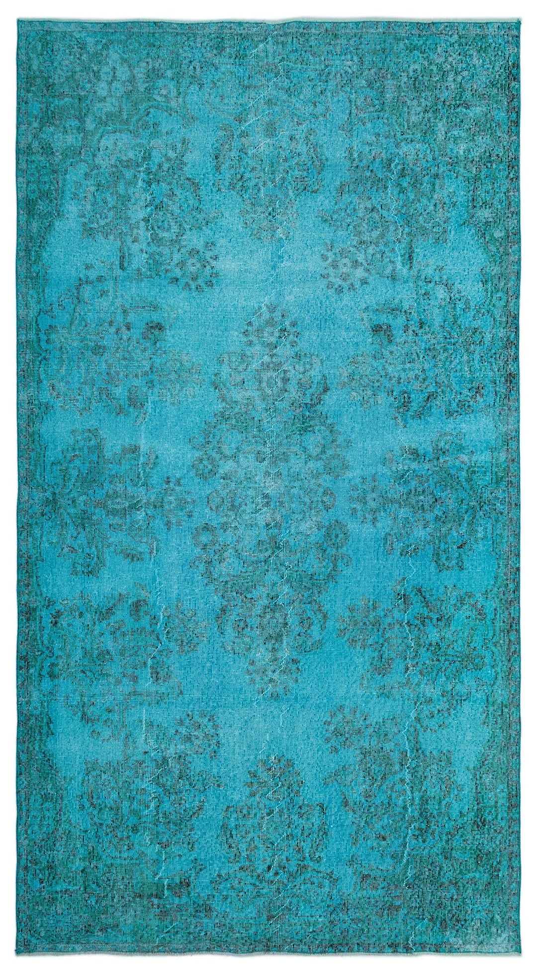Athens Turquoise Tumbled Wool Hand Woven Carpet 158 x 290