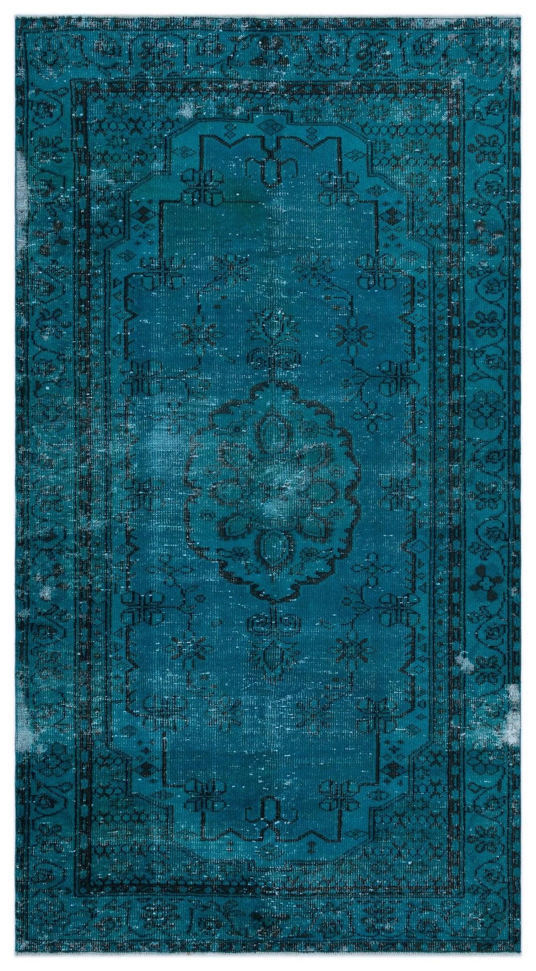 Athens Turquoise Tumbled Wool Hand Woven Carpet 152 x 283