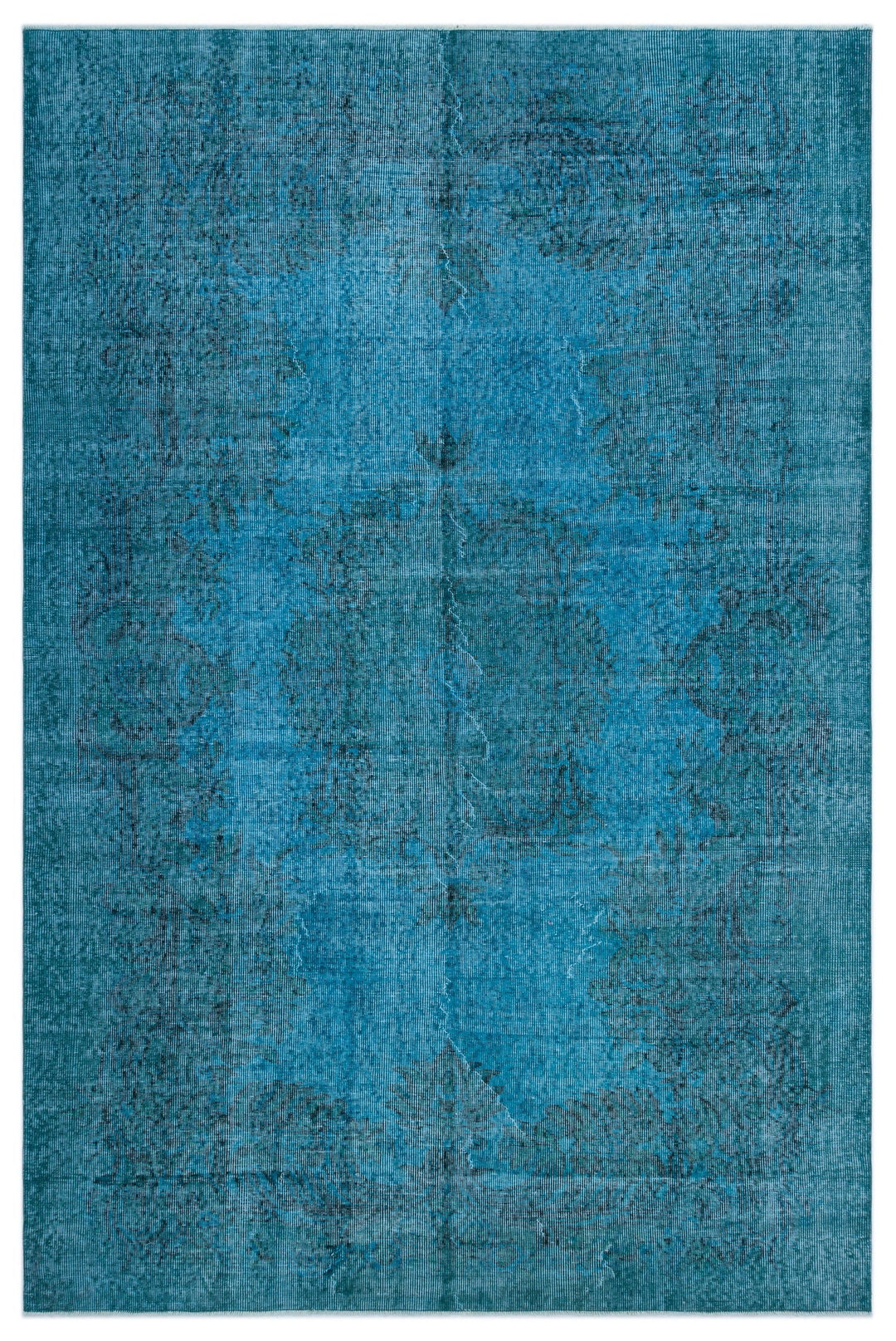 Athens Turquoise Tumbled Wool Hand Woven Carpet 183 x 277