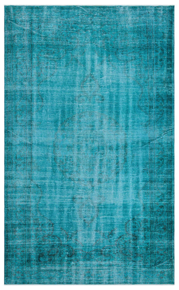 Athens Turquoise Tumbled Wool Hand Woven Carpet 185 x 307