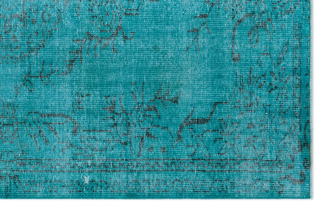 Athens Turquoise Tumbled Wool Hand Woven Carpet 164 x 261