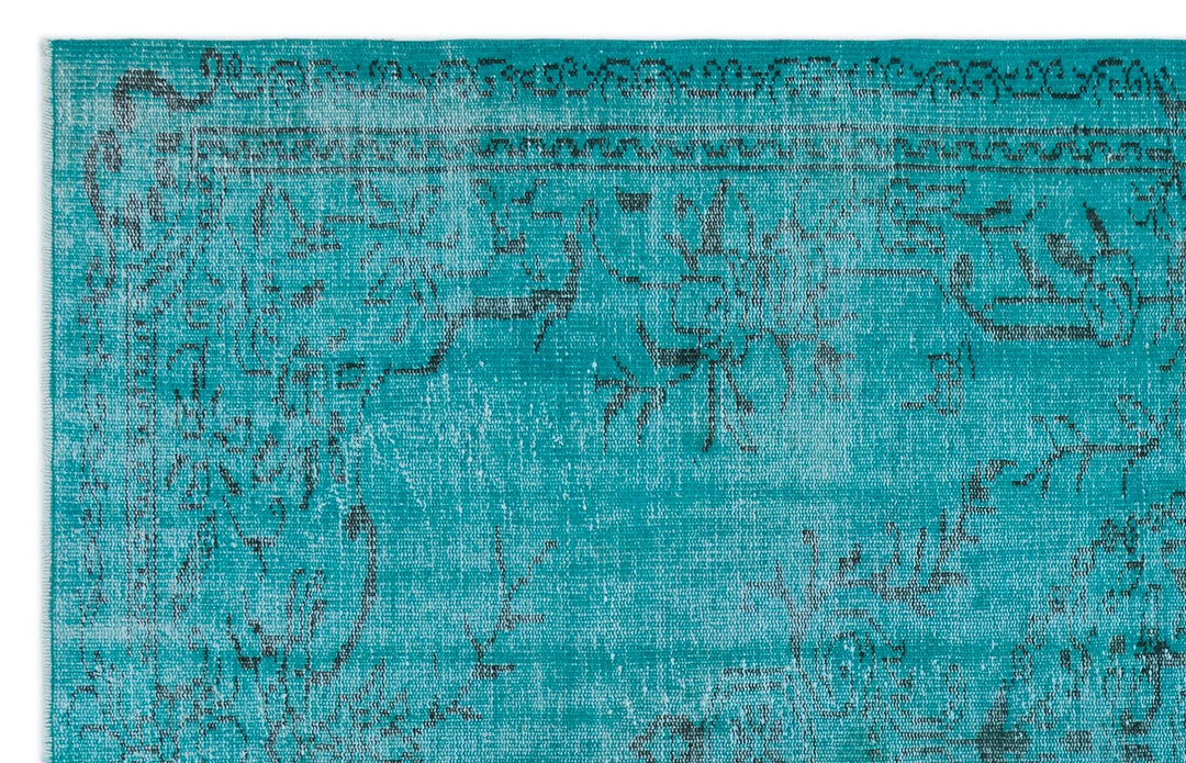 Athens Turquoise Tumbled Wool Hand Woven Carpet 164 x 261
