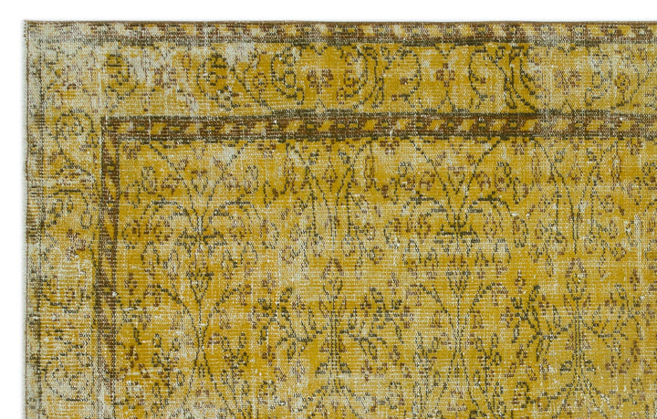 Athens Yellow Tumbled Wool Hand Woven Carpet 166 x 262