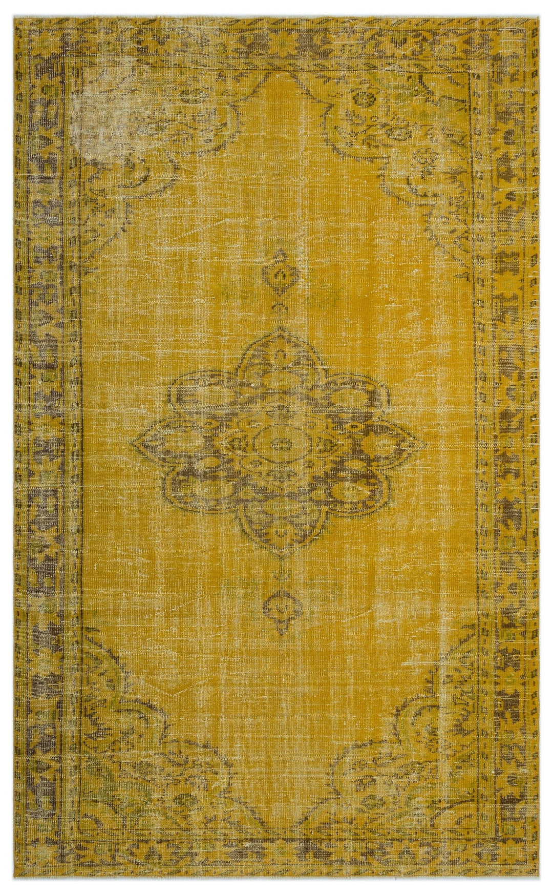 Athens Yellow Tumbled Wool Hand Woven Carpet 176 x 285