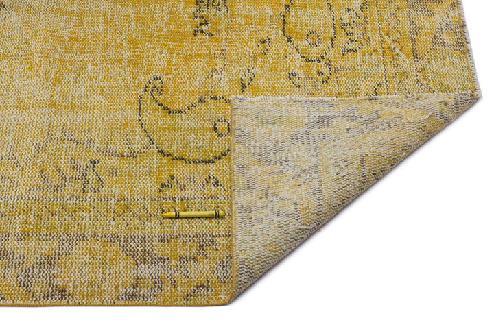 Athens Yellow Tumbled Wool Hand Woven Carpet 170 x 304
