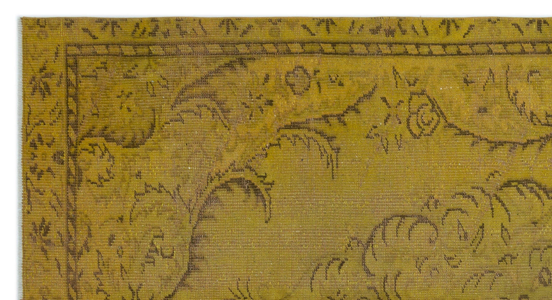 Athens Yellow Tumbled Wool Hand Woven Carpet 159 x 283