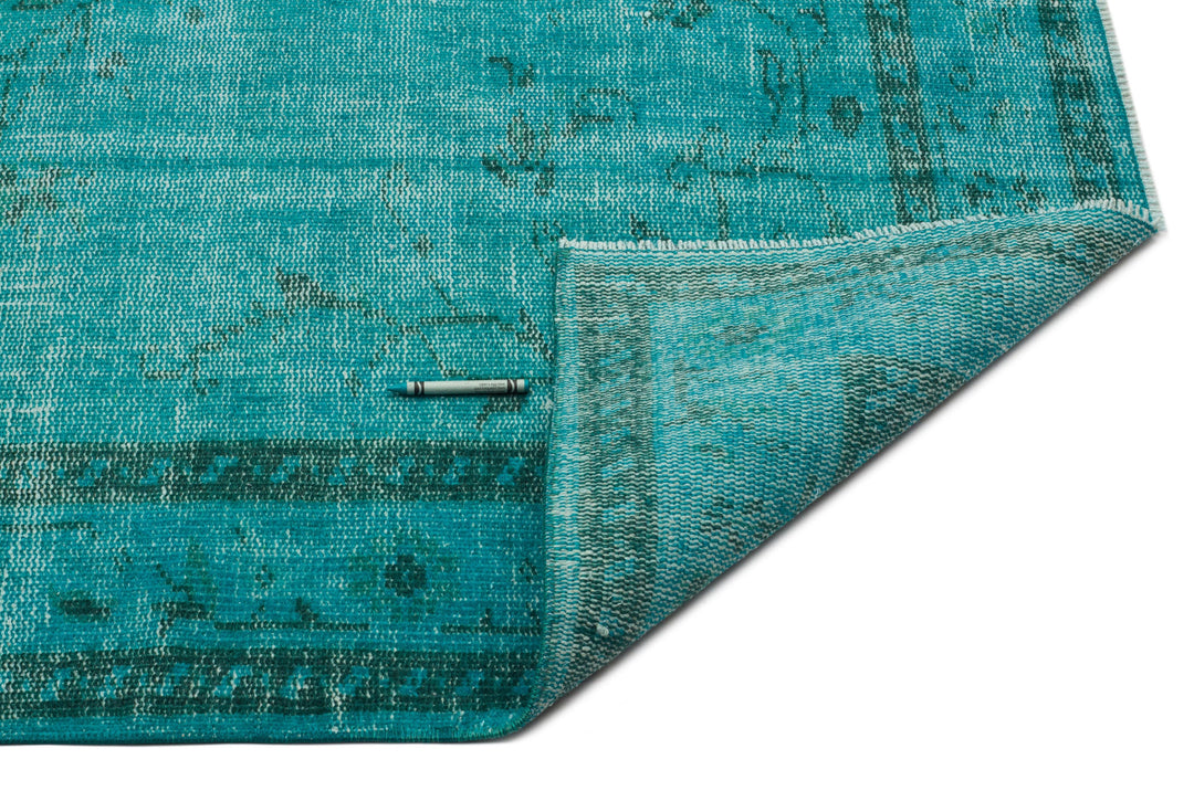 Athens Turquoise Tumbled Wool Hand Woven Carpet 163 x 267