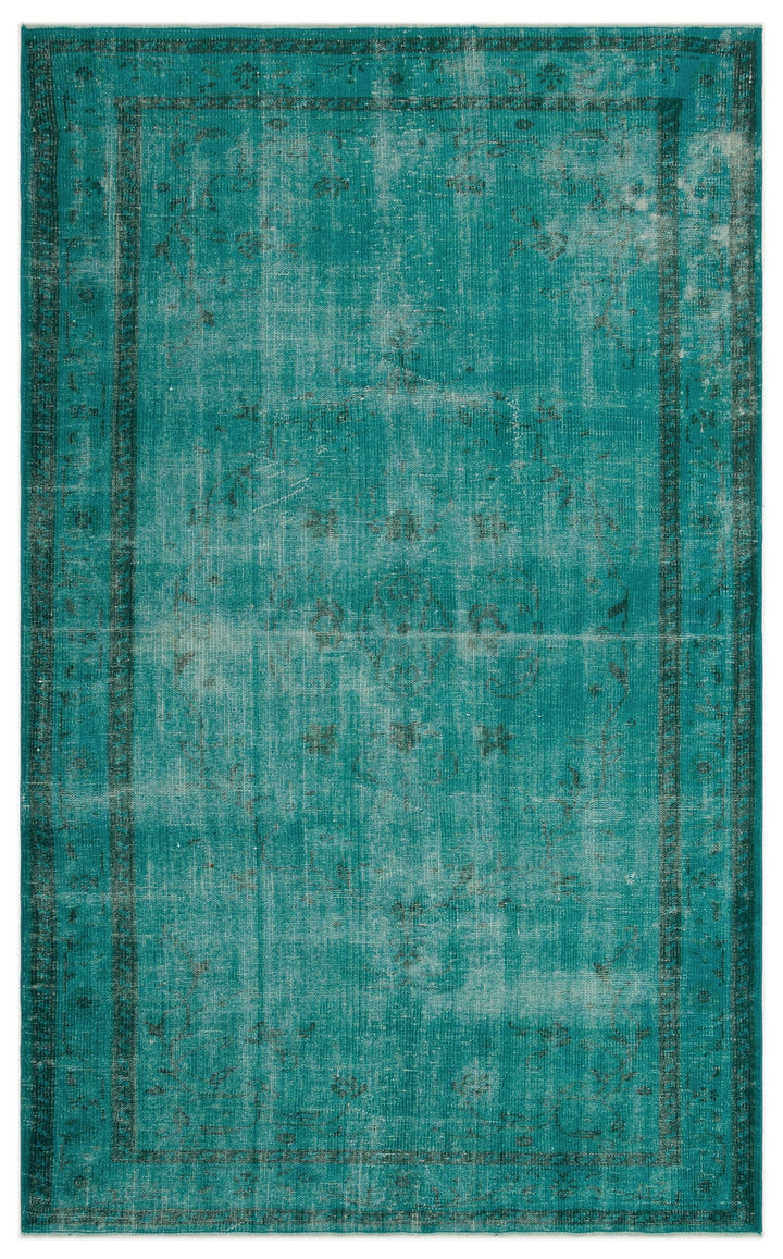 Athens Turquoise Tumbled Wool Hand Woven Carpet 163 x 267