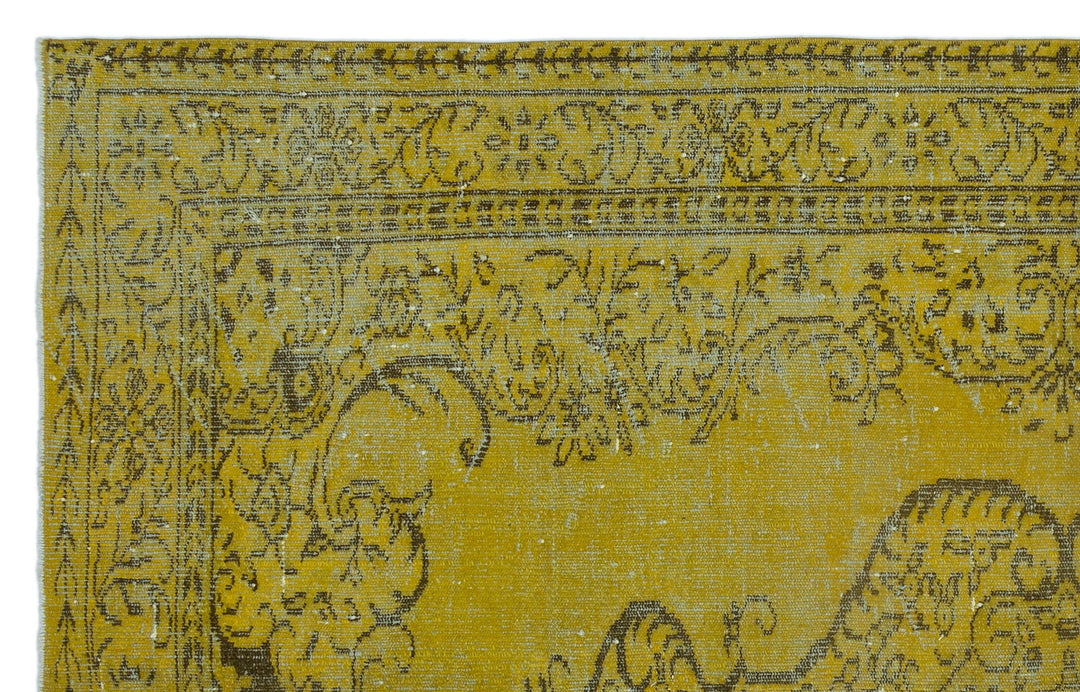 Athens Yellow Tumbled Wool Hand Woven Carpet 178 x 291
