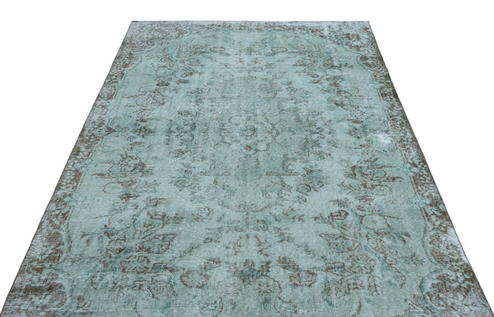 Athens Turquoise Tumbled Wool Hand Woven Carpet 161 x 260