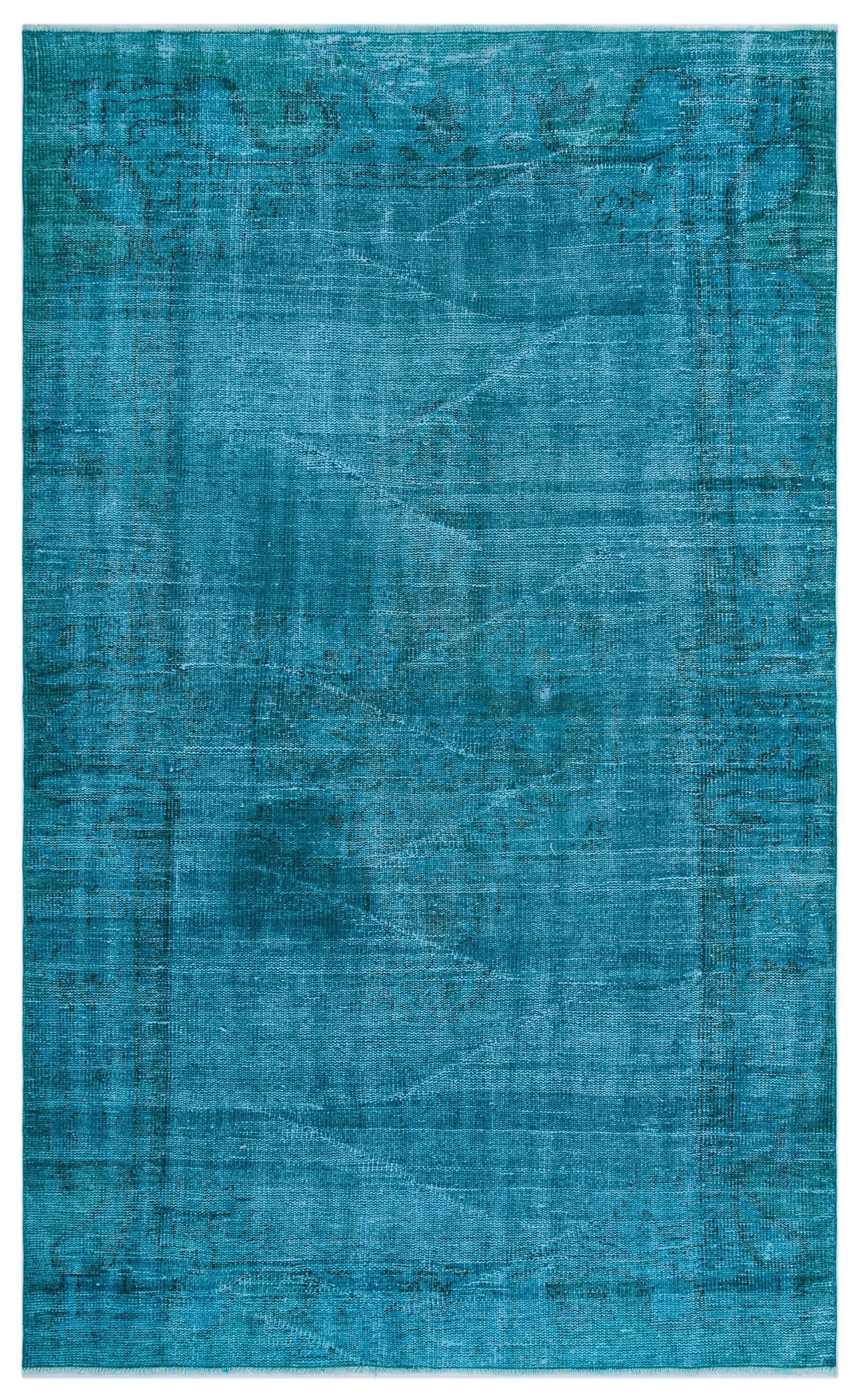 Athens Turquoise Tumbled Wool Hand Woven Carpet 154 x 253