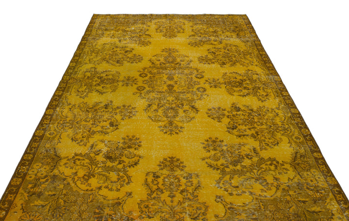 Athens Yellow Tumbled Wool Hand Woven Carpet 193 x 308