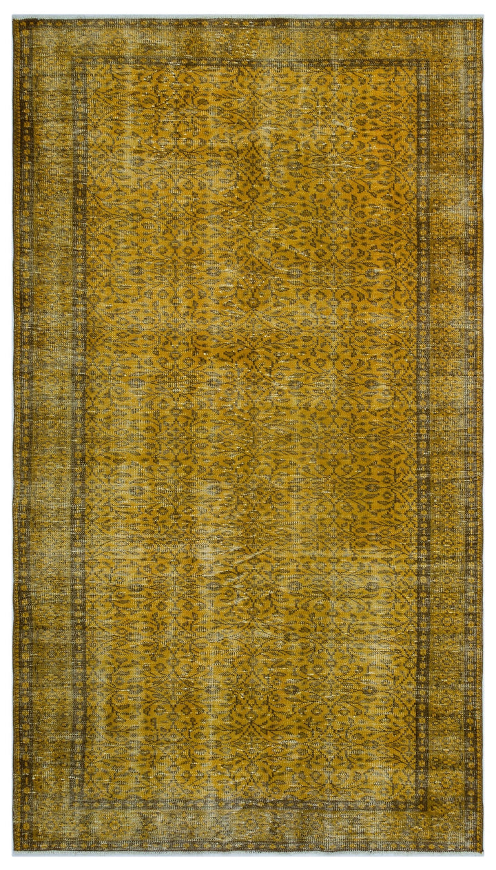 Athens Yellow Tumbled Wool Hand Woven Carpet 157 x 284