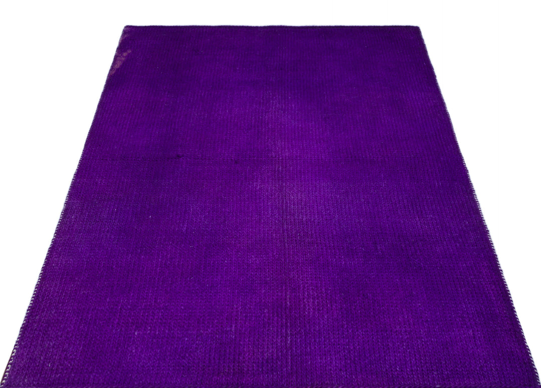 Cretan Purple Striped Wool Hand-Woven Carpet 121 x 193