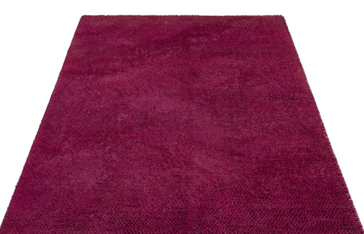 Cretan Pink Striped Wool Hand-Woven Carpet 133 x 185