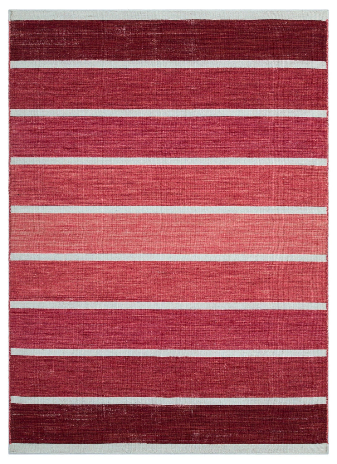 Cretan Red Striped Wool Hand Woven Carpet 128 x 180