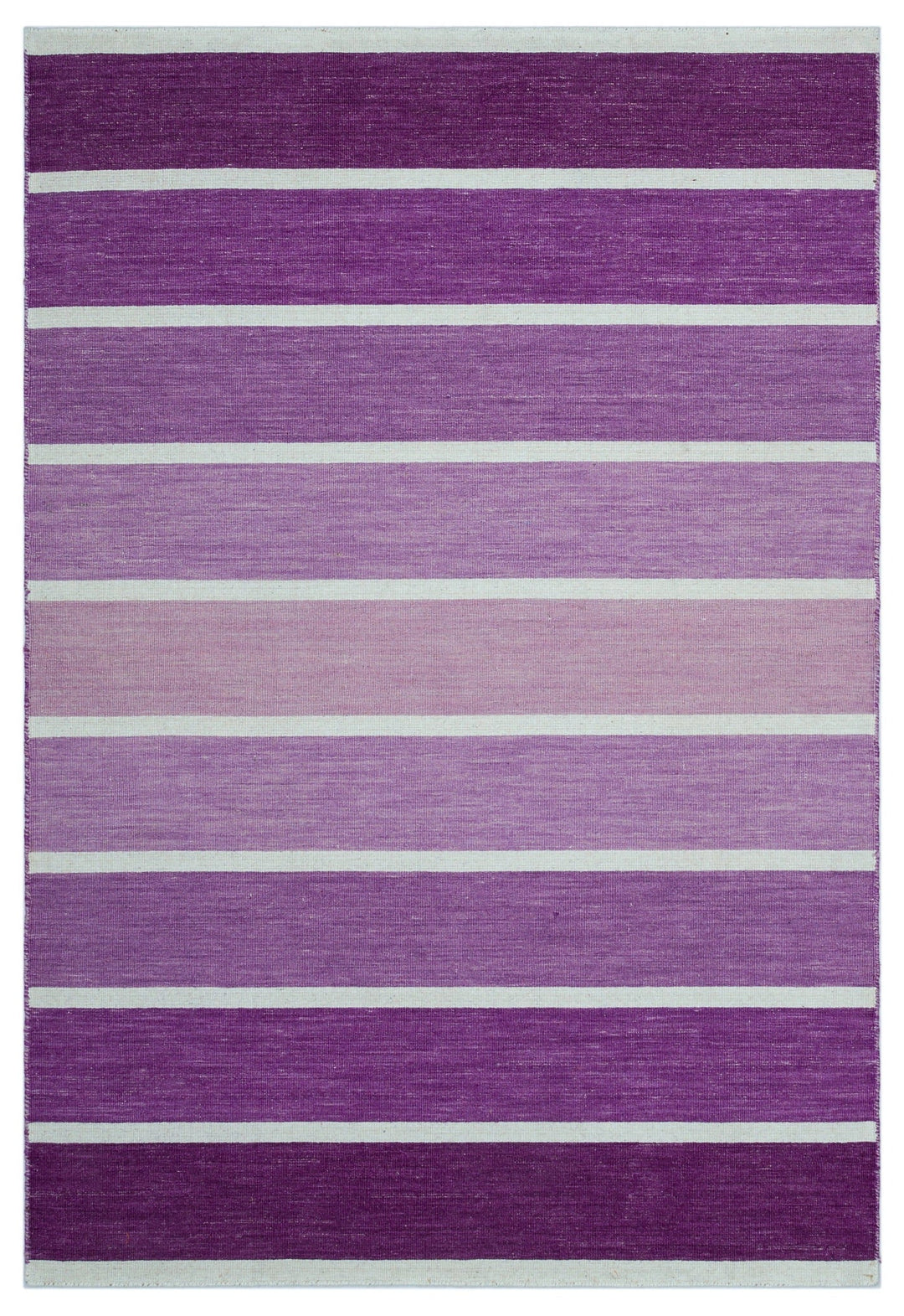 Crete 26754 Purple Striped Wool Hand Woven Carpet 122 x 180
