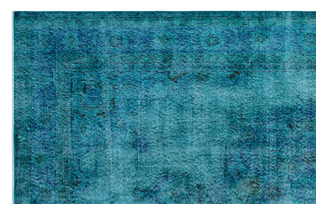 Athens Turquoise Tumbled Wool Hand Woven Carpet 207 x 313