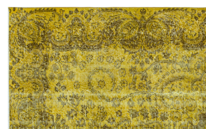 Athens Yellow Tumbled Wool Hand Woven Carpet 156 x 255