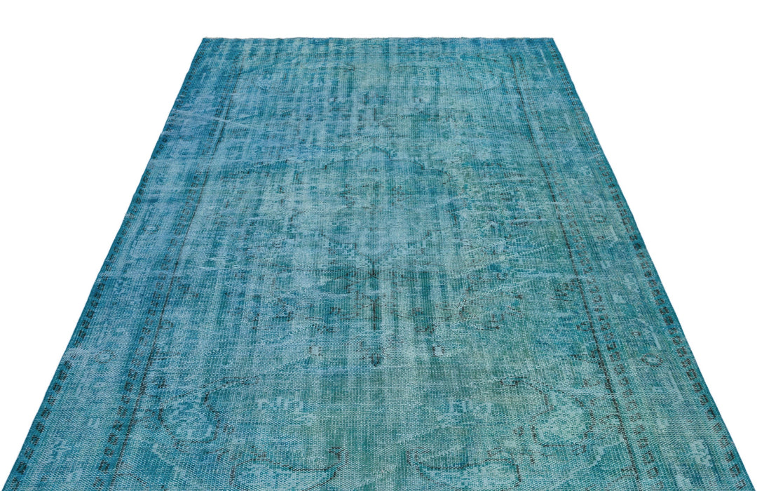 Athens Turquoise Tumbled Wool Hand Woven Carpet 163 x 272