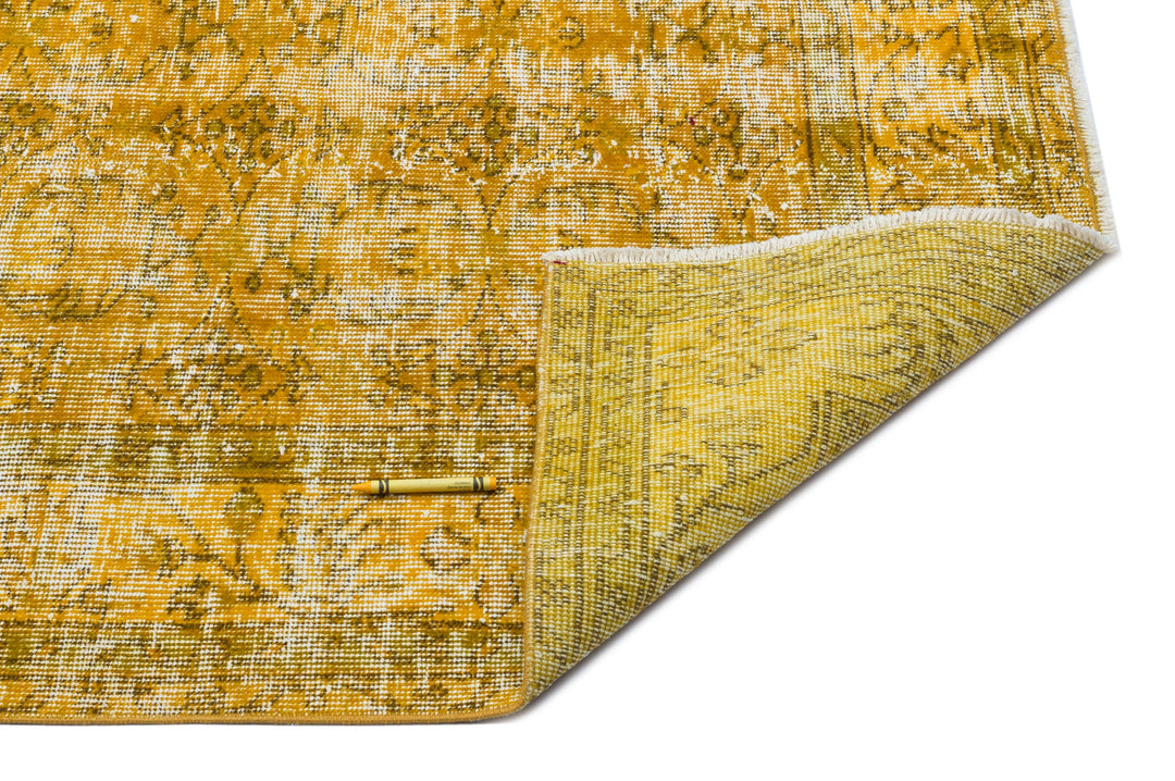 Athens Yellow Tumbled Wool Hand Woven Carpet 153 x 278