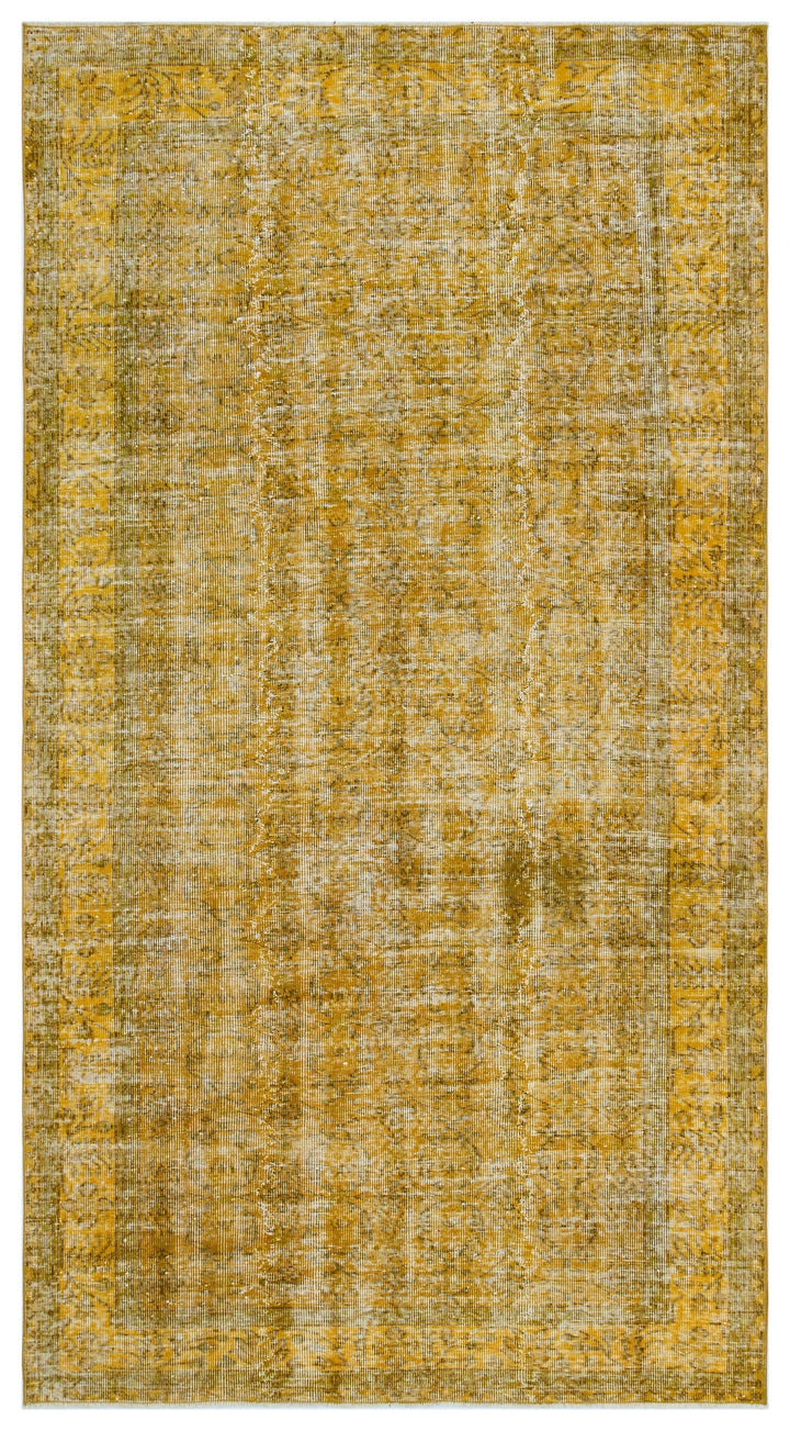 Athens Yellow Tumbled Wool Hand Woven Carpet 153 x 278