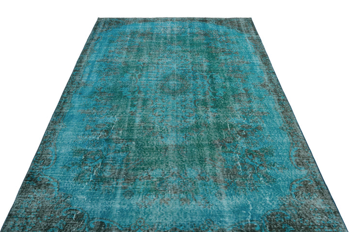 Athens Turquoise Tumbled Wool Hand Woven Carpet 165 x 271