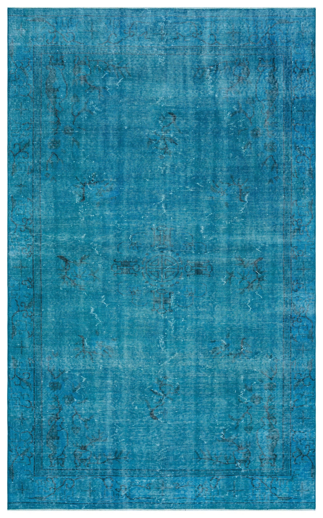 Athens Turquoise Tumbled Wool Hand Woven Carpet 169 x 274