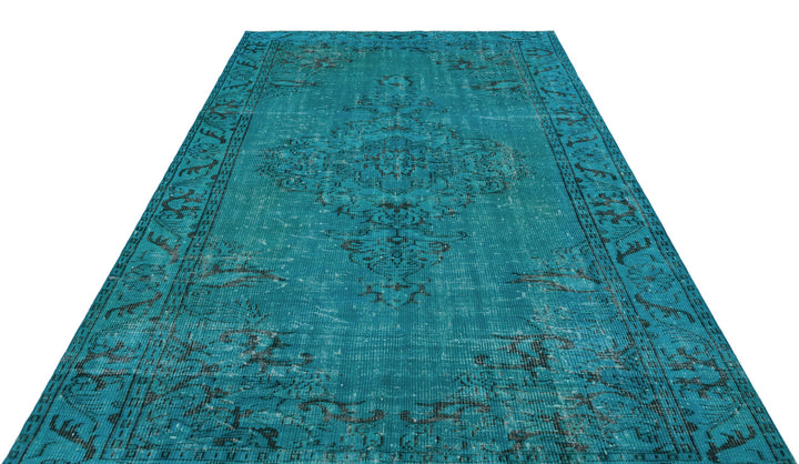 Athens Turquoise Tumbled Wool Hand Woven Carpet 186 x 273