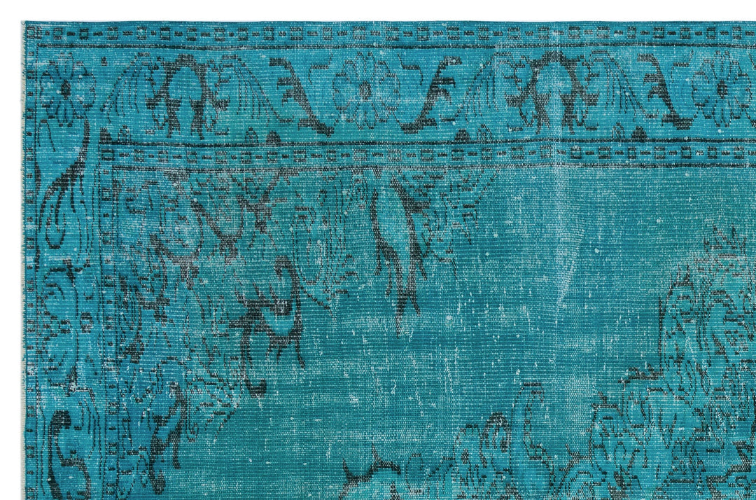 Athens Turquoise Tumbled Wool Hand Woven Carpet 186 x 273