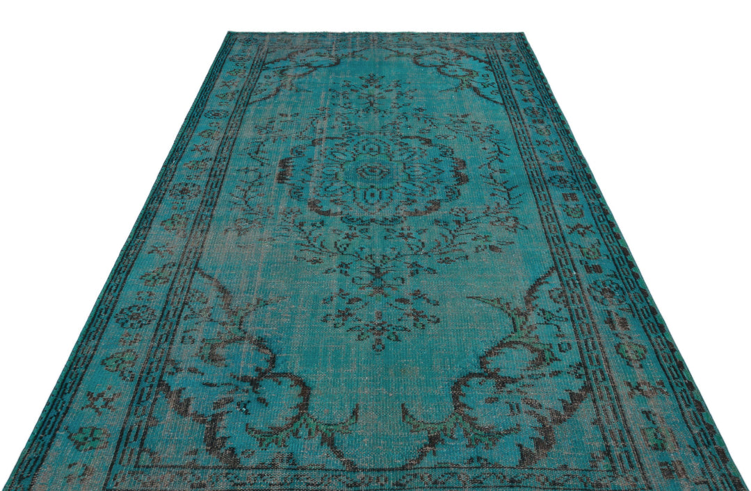 Athens Turquoise Tumbled Wool Hand Woven Carpet 164 x 275