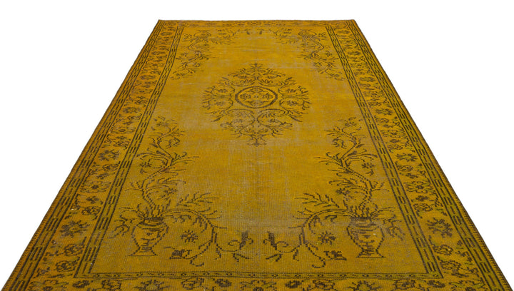 Athens Yellow Tumbled Wool Hand Woven Carpet 196 x 294