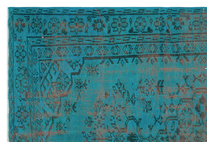 Athens Turquoise Tumbled Wool Hand Woven Carpet 152 x 228