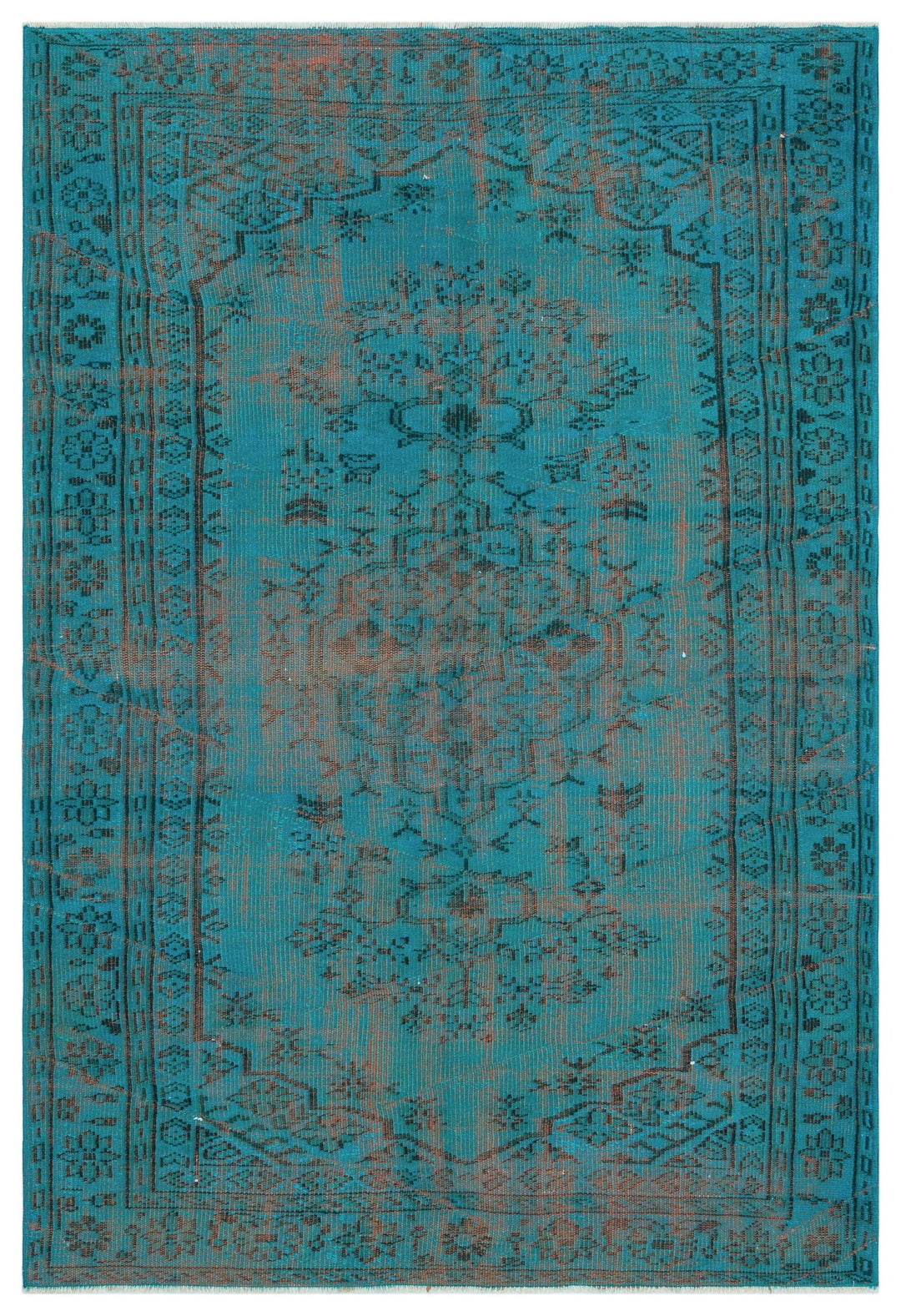 Athens Turquoise Tumbled Wool Hand Woven Carpet 152 x 228