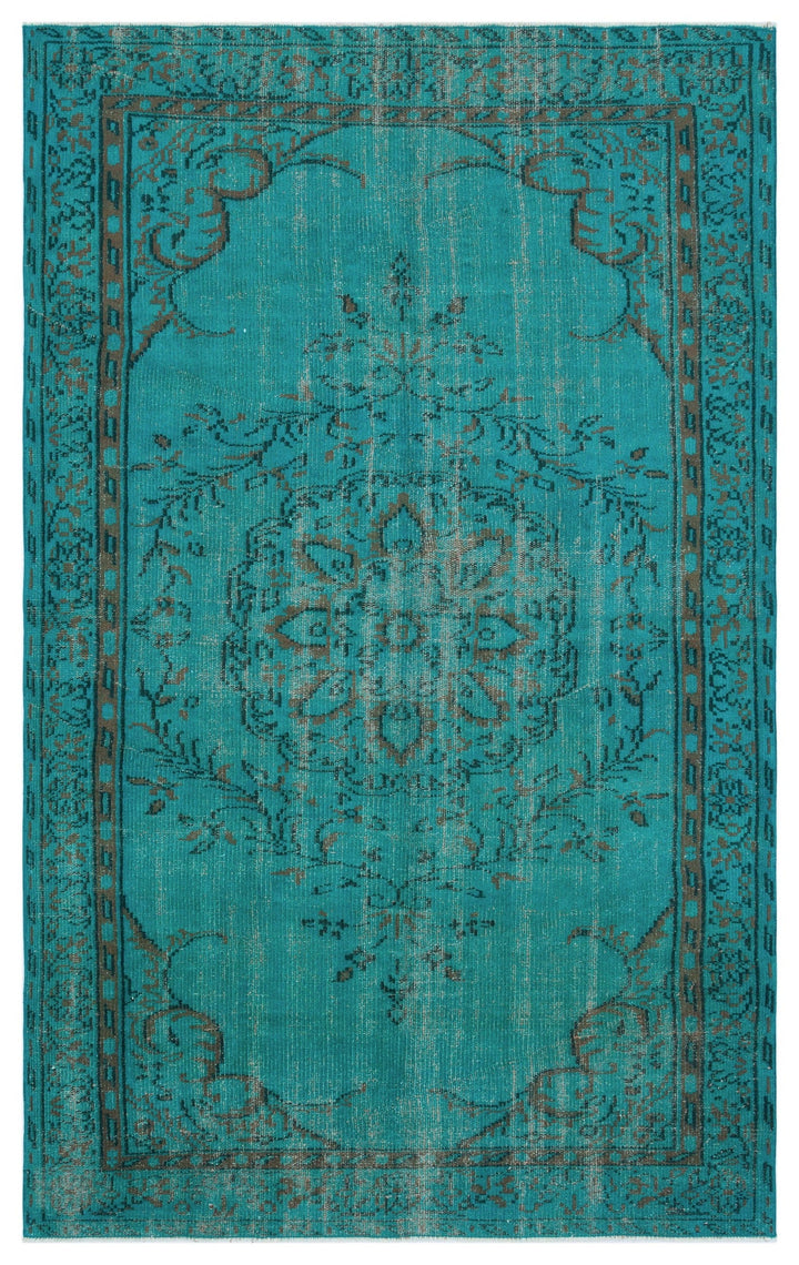 Athens Turquoise Tumbled Wool Hand Woven Carpet 151 x 246