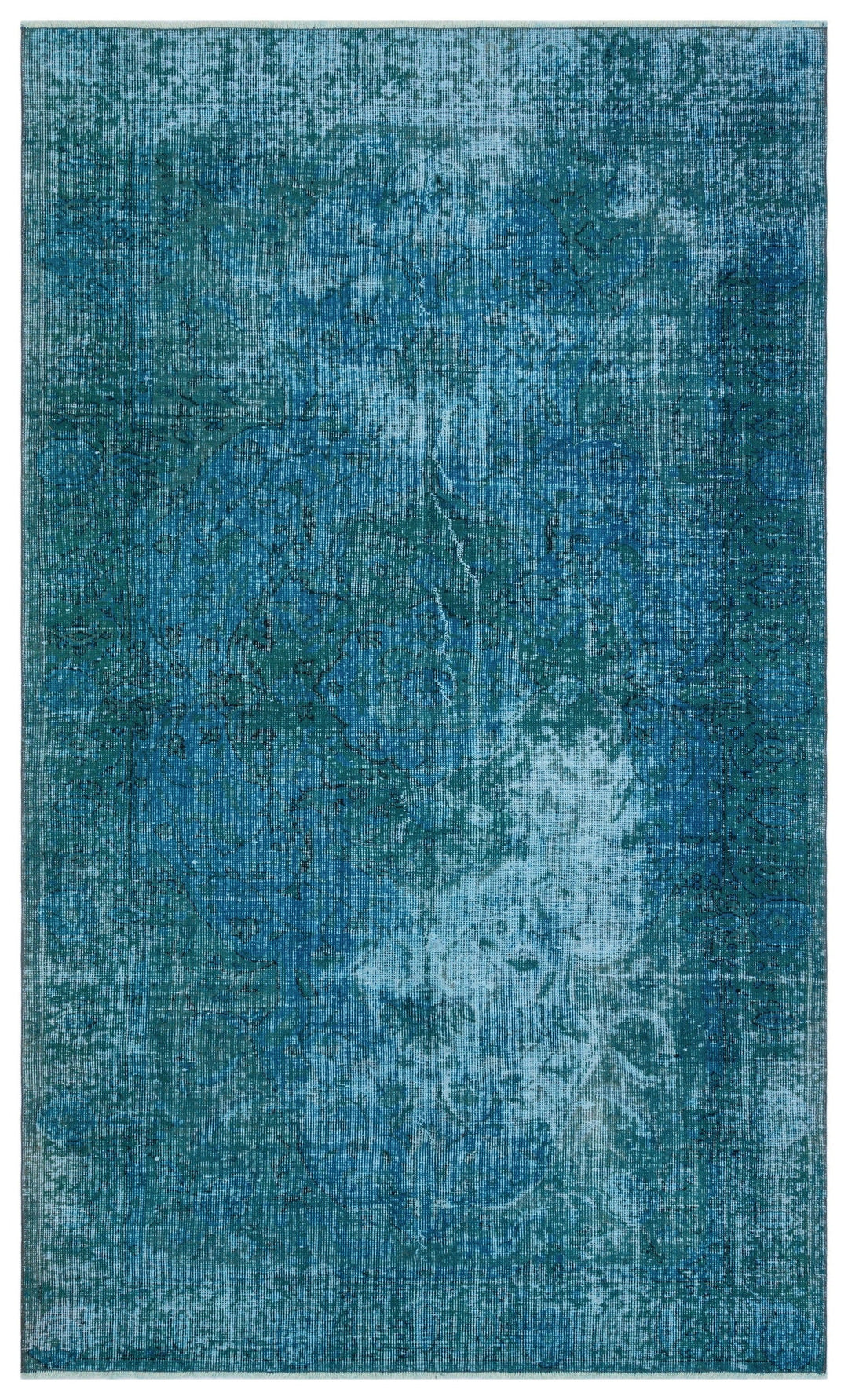 Athens Turquoise Tumbled Wool Hand Woven Carpet 153 x 256