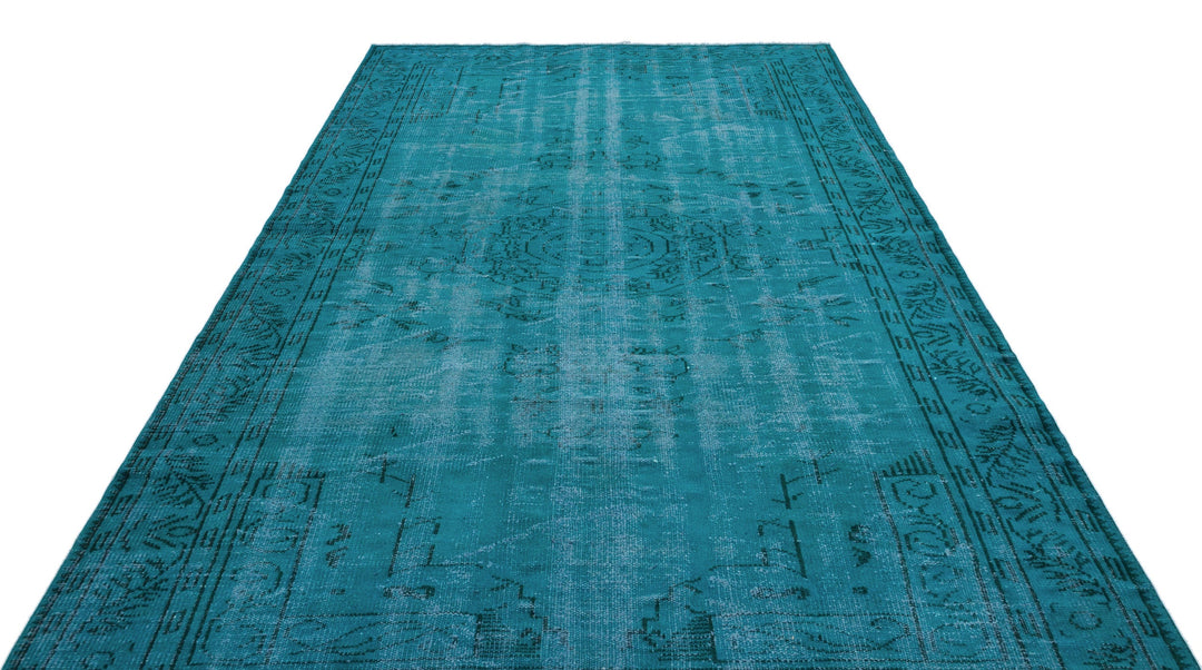 Athens Turquoise Tumbled Wool Hand Woven Carpet 196 x 281