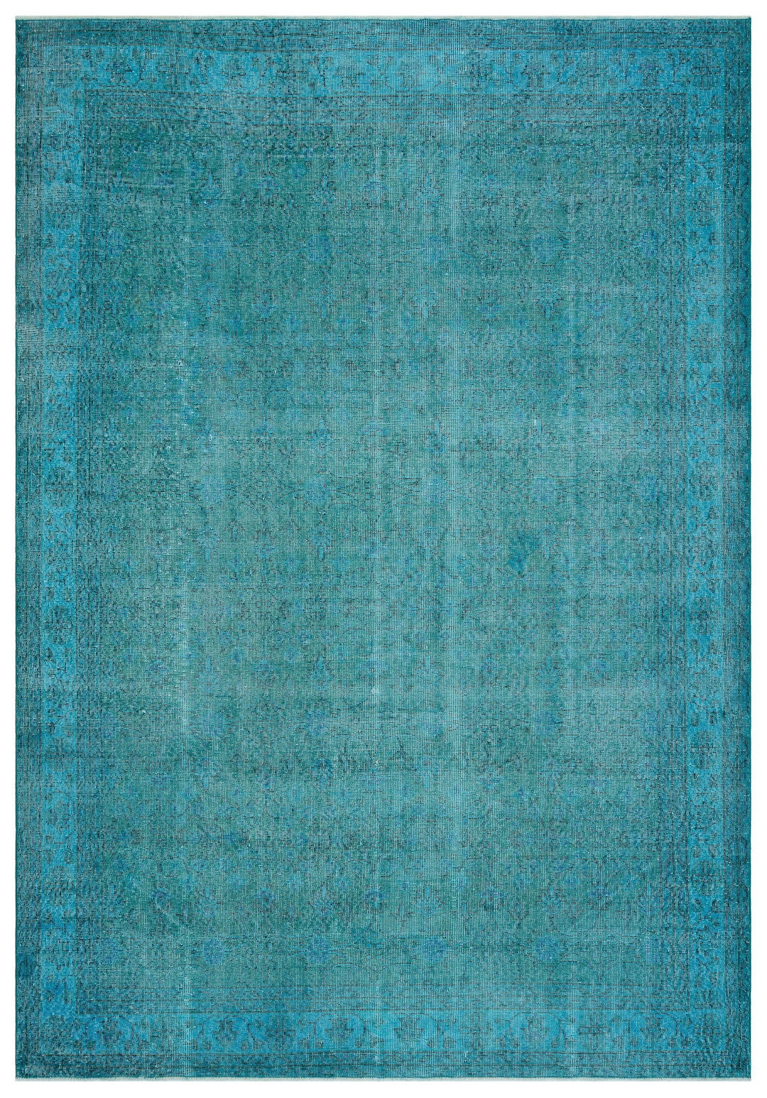 Athens Turquoise Tumbled Wool Hand Woven Carpet 214 x 304