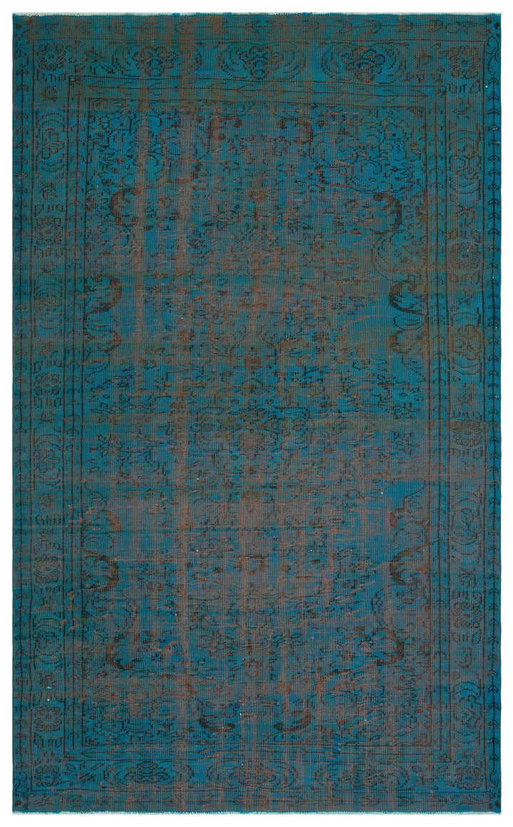 Athens Turquoise Tumbled Wool Hand Woven Carpet 188 x 308