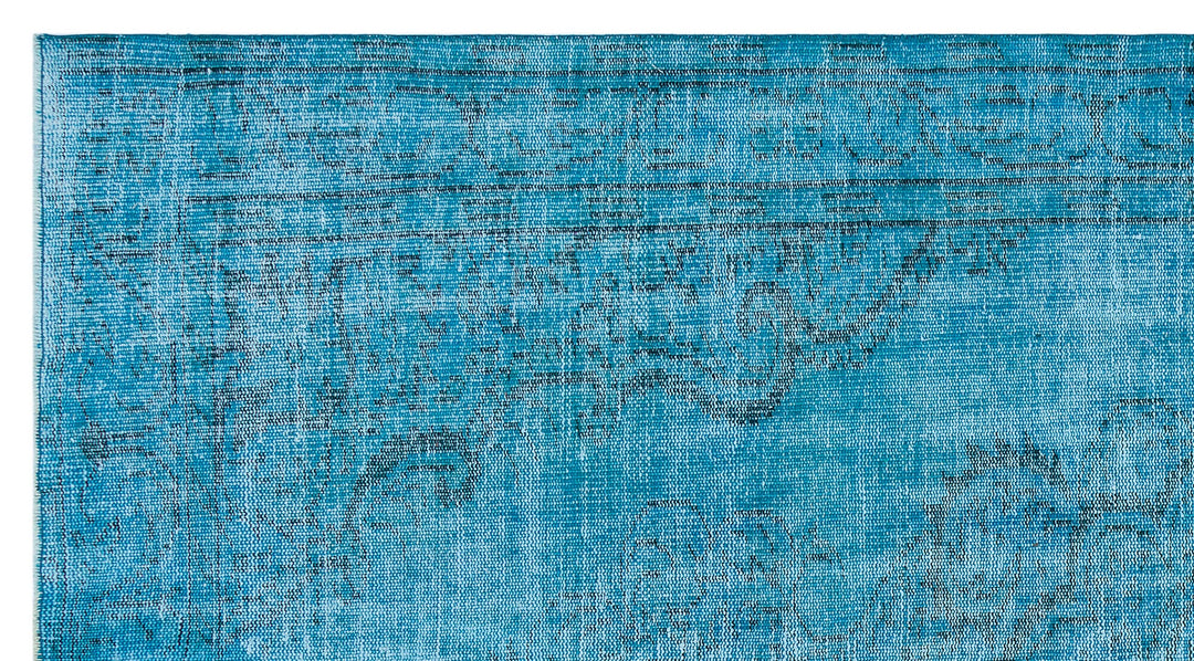 Athens Turquoise Tumbled Wool Hand Woven Carpet 146 x 272