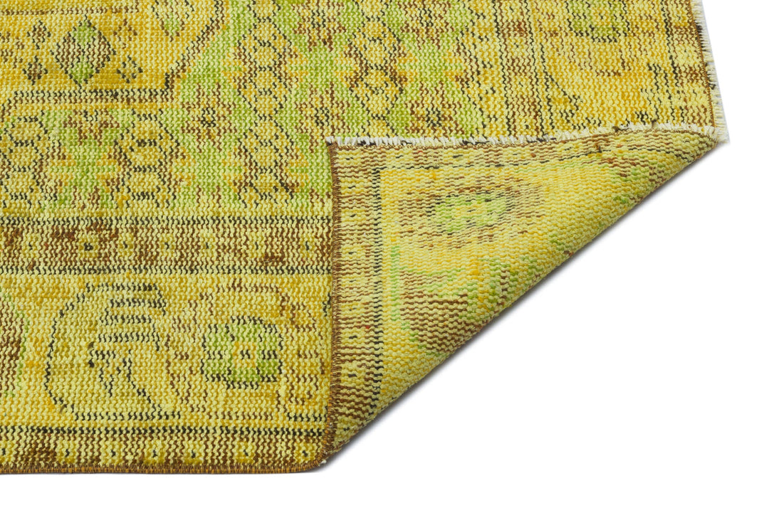 Athens Yellow Tumbled Wool Hand Woven Carpet 186 x 316