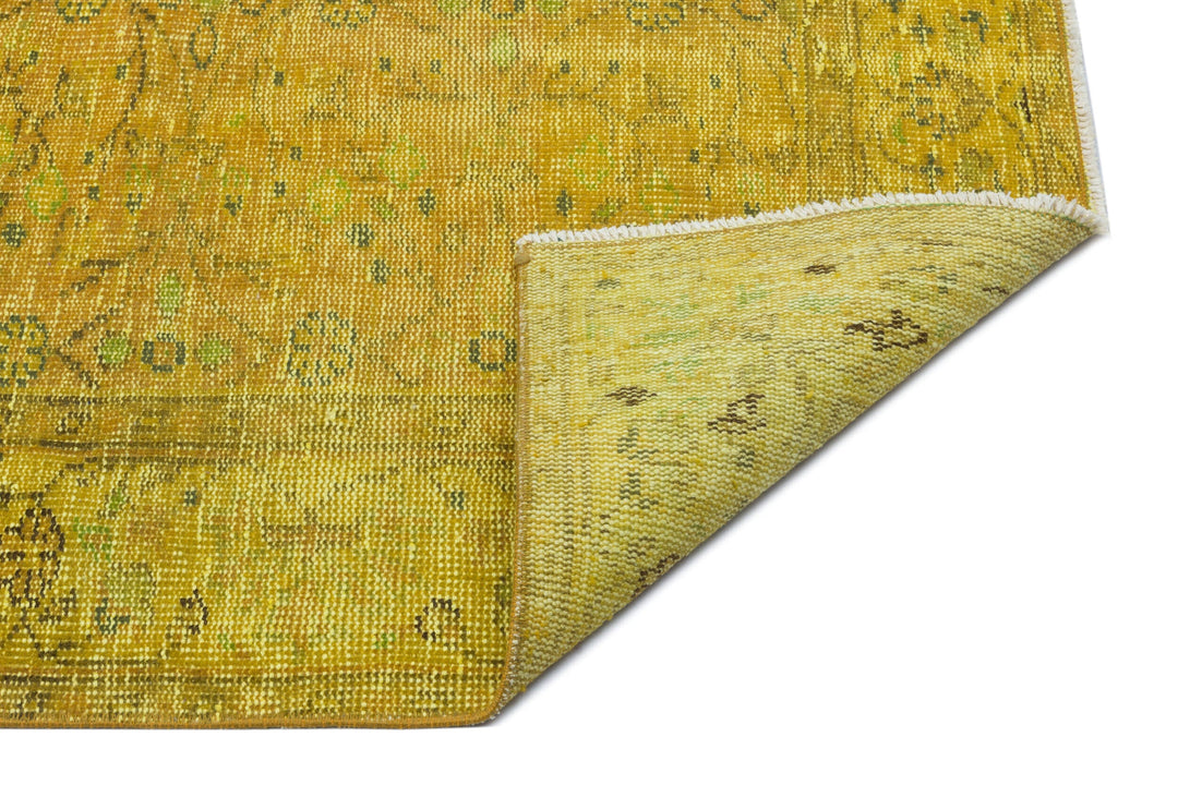 Athens Yellow Tumbled Wool Hand Woven Carpet 184 x 282